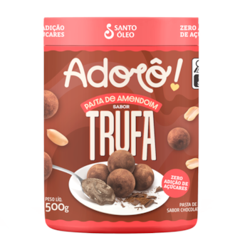 Pasta de Amendoim Sabor Chocolate Trufado Adorô Santo Óleo 500g