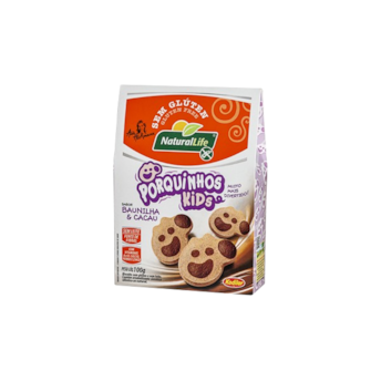 Porquinhos Kids Sabor Baunilha E Cacau Natural Life 100g