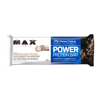 Power Protein Bar Bombom De Avelã Com Coco Max Titanium 90g Power Protein Bar Bombom De Avelã Com Coco Max Titanium 90g