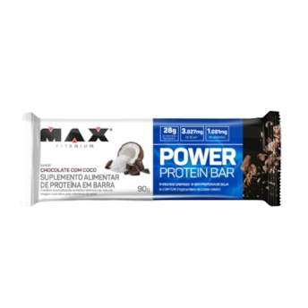 Power Protein Bar Chocolate Com Coco Max Titanium 90g Power Protein Bar Chocolate Com Coco Max Titanium 90g