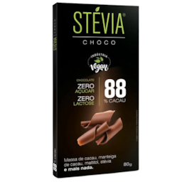 Stévia Choco 88% Cacau Tudo Zero Leite 70g