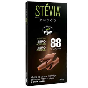 Stévia Choco 88% Cacau Tudo Zero Leite 70g Stévia Choco 88% Cacau Tudo Zero Leite 70g