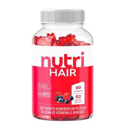 Suplemento Nutri Hair Sem Açúcar Sabor Frutas Vermelhas Nutrihealth  240g