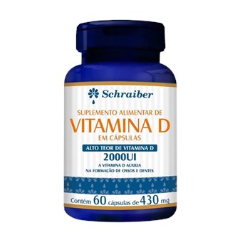 Suplemento Vitamina D 2000UI 60 Cápsulas 430mg