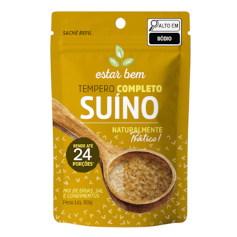 Tempero Completo Suíno Sache Estar Bem 80g