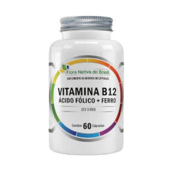 Vitamina B12 + Ferro + Ácido Fólico Flora Nativa 60 Cápsulas