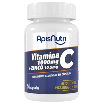 Vitamina C + Zinco 1.100mg ApisNutri 60 Cápsulas