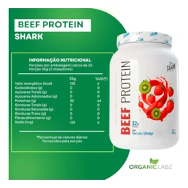 Whey Beef Protein Sabor Morango/Kiwi Shark  900g Pote