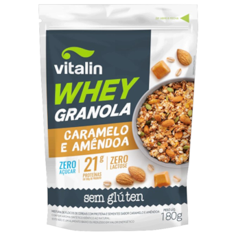 Whey Granola Caramelo e Amêndoa Zero Vitalin 180g Whey Granola Caramelo e Amêndoa Zero Vitalin 180g